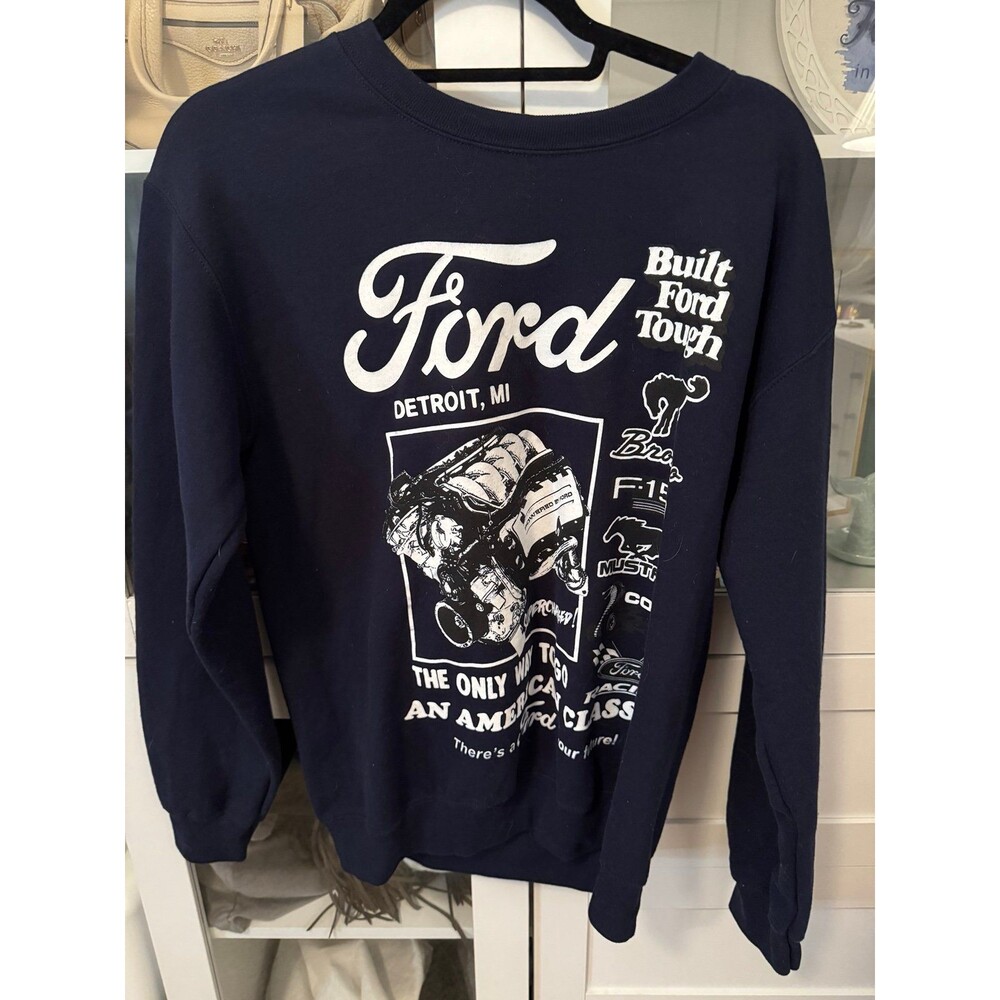Ford Crewneck Sweatshirt – Navy Blue, Size Small